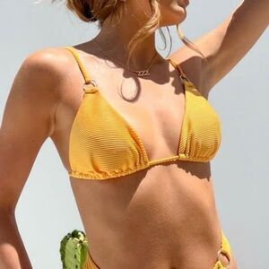 9.0 Swim Women's Athena Orange Triangle Bikini Top AU 14 US 10 NWT